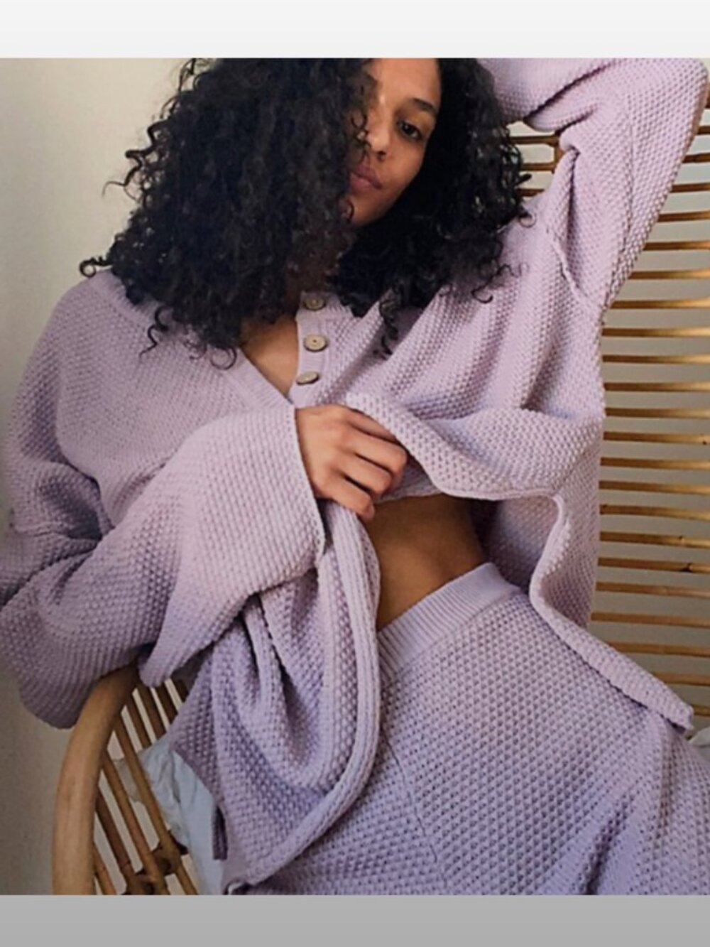 EUC Free People Beach Oversized Knit Sweater-Light Lavender